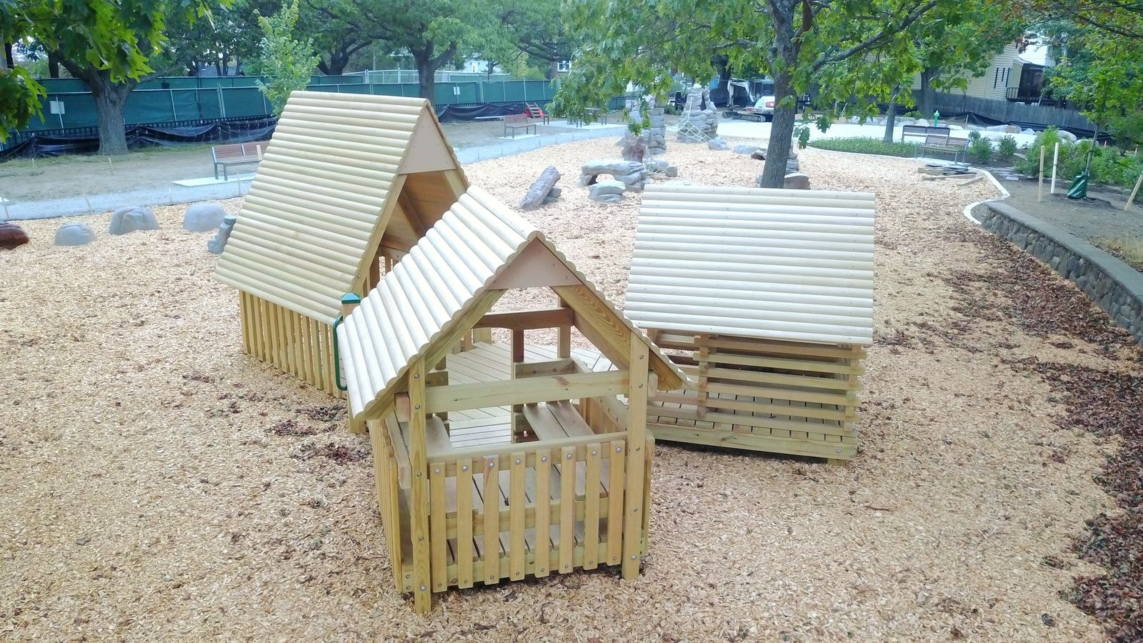 Corey Hill Playground playhouses, Brookline, Massachusetts.