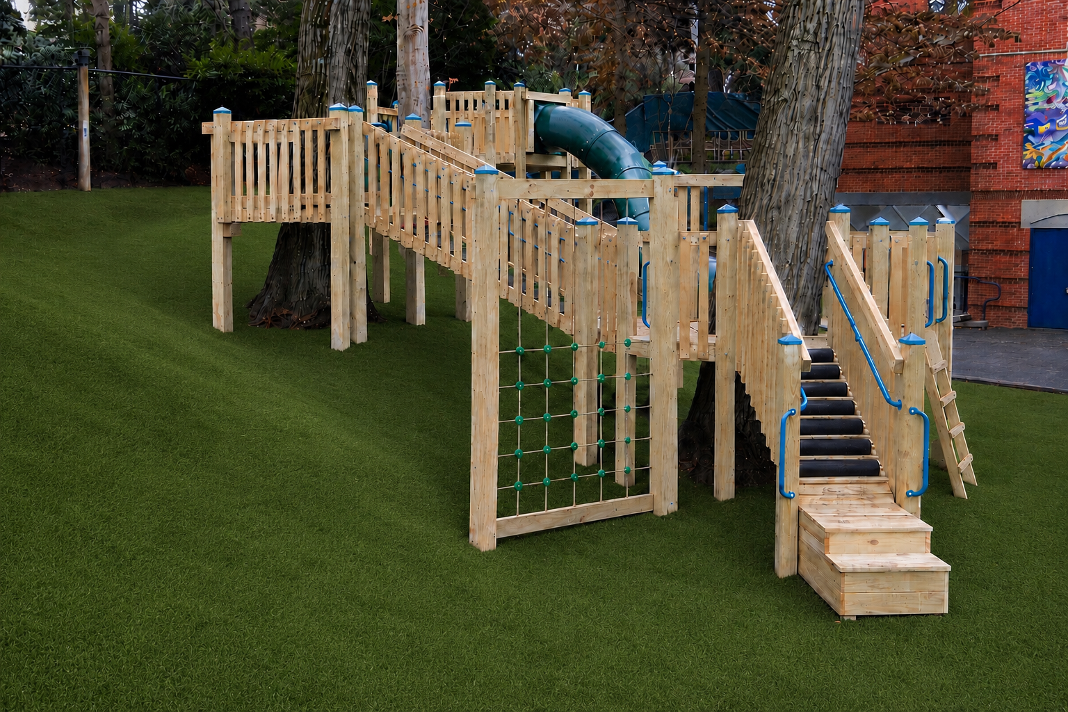 PWP On A Slope play structure at Sheridan School, Washington, DC. Ages 2–12.